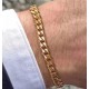 Curb bracelet 4 mm thick, choose length. steel/gold