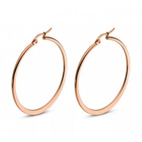 Hoop earrings, 6 cm surgical steel red gold. (2 pcs)