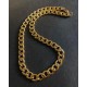 Thick curb chain, 10 mm wide, 47 cm long. Steel/gold