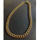 Thick curb chain, 10 mm wide, 47 cm long. Steel/gold
