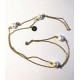Chain with 4 white freshwater pearls (choose length) Steel/gold