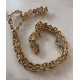 Anchor chain, steel/gold, 7 mm wide, 45 cm long. Steel/gold