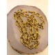 Anchor chain, steel/gold, 7 mm wide, 45 cm long. Steel/gold