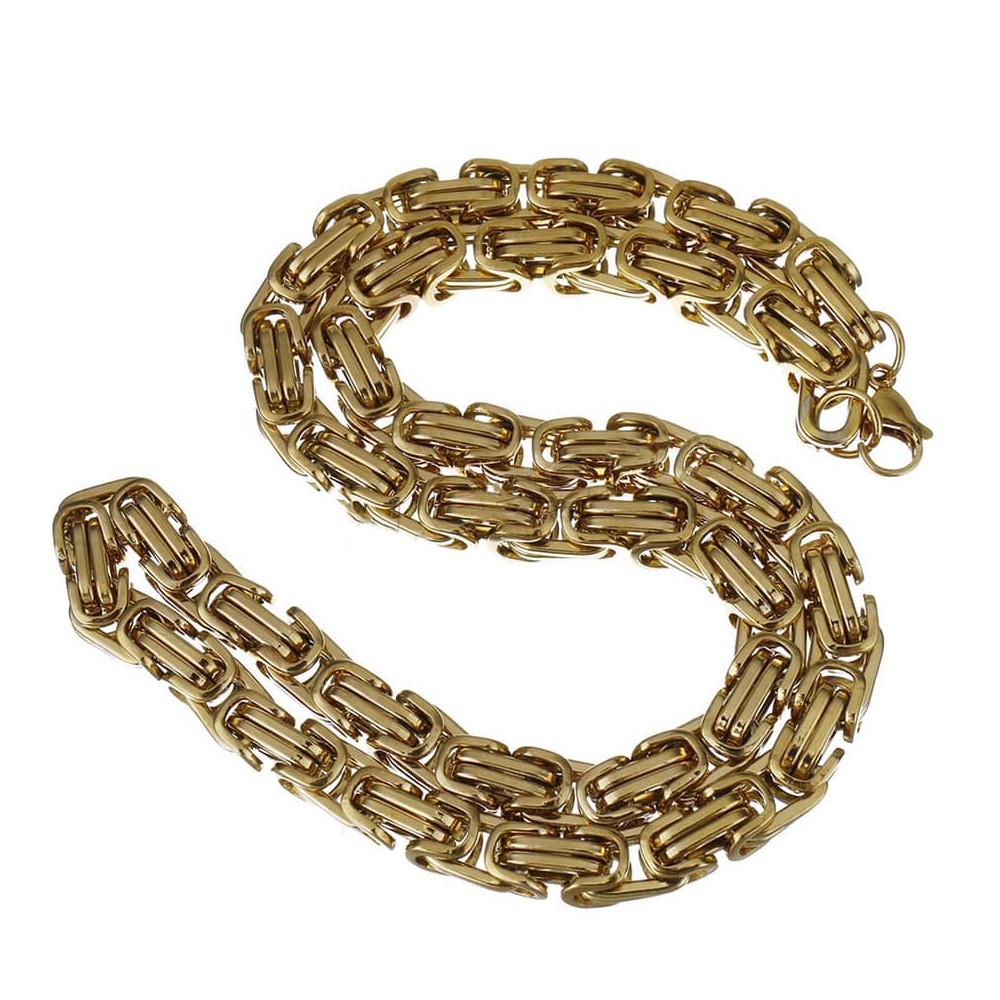 6 mm king chain 60 cm long. Steel/gold