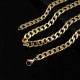 Long curb chain, 7 mm wide, 60 cm long. Steel/ gold