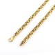 King chain, 4mm wide, multiple lengths. Steel/gold
