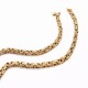 King chain, 4mm wide, multiple lengths. Steel/gold