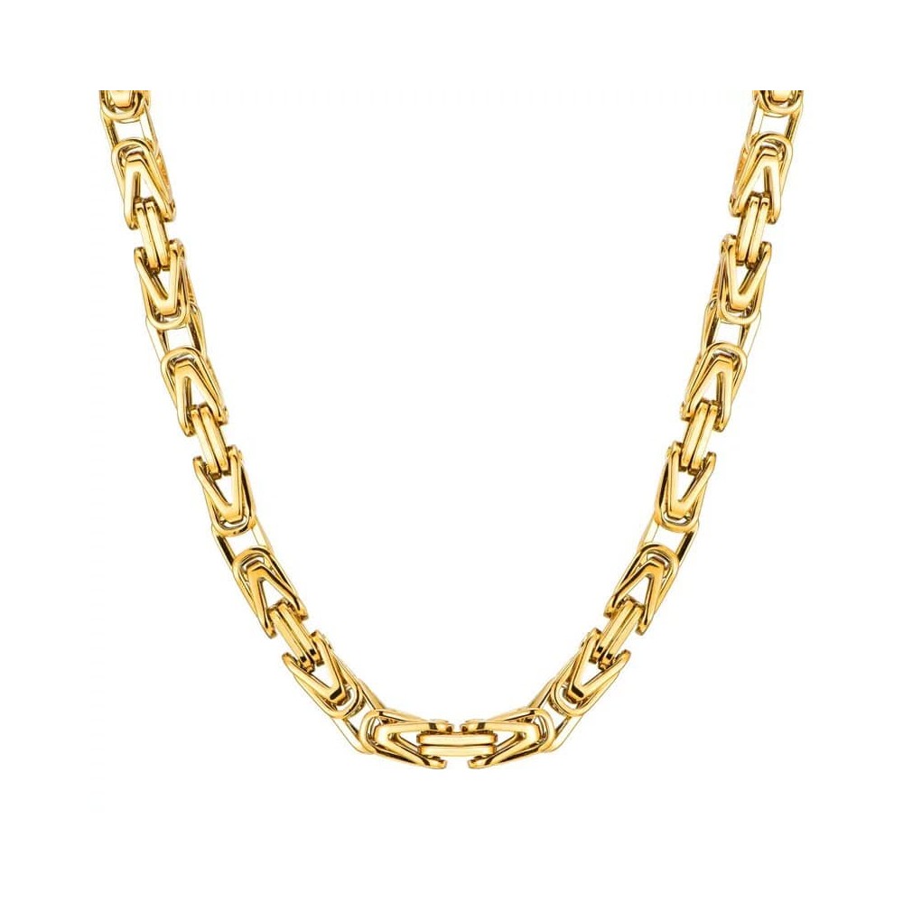 SECOND SORTING GOODS. Thick royal chain 8 mm wide 60 cm long. Steel/gold