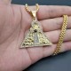 Stor pyramide med livets tegn. Stål/14k guld