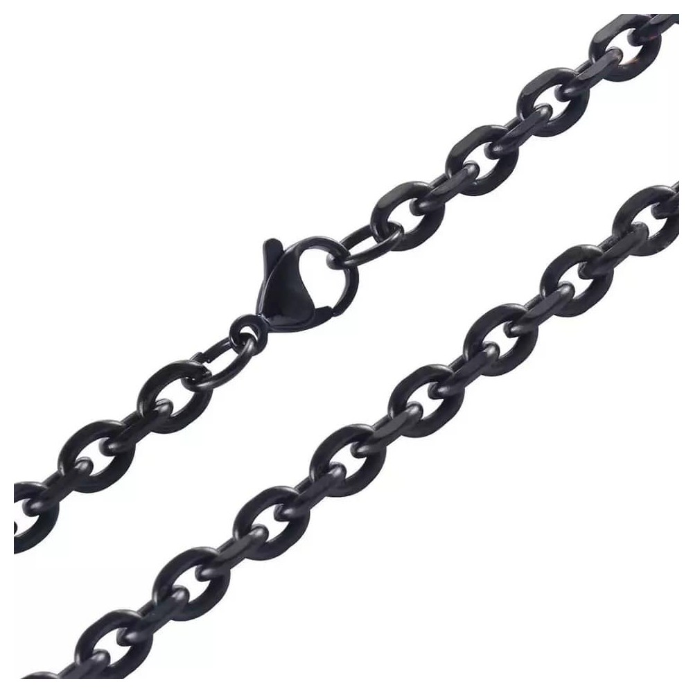 Sort cable kæde. 5 mm tyk. Vælg længde