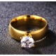 Ring med sten, kirurgiskstål/14k guld (tyk ring 8 mm)