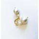 Store 3,5 cm Baroque perle øreringe. Stål/guld