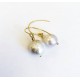 Baroque 2.5 cm pearl earrings. Steel/gold