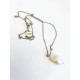 Baroque 2.5 cm pearl in surgical steel chain (silver)