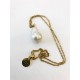 Baroque 2,5 cm  Perle med stålkæde/guld