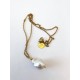 Stor 2,5 cm baroque perle halskæde, kirurgiskstål i guld