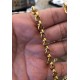 Rolo chunky kæde. 6 mm tyk. 60 cm lang. Stål/guld