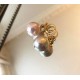 store lilla 1,8 baroque perle øreringe. Stål/guld