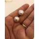 12 mm store lilla perle ørestikker. Stål/guld