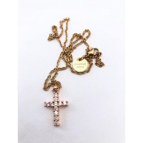 Lille kors, guldfyldt copper guld eller rødguld (vælg kæde under kæder)
