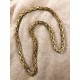 Stor kongekæde uden lås. 8 mm, 80 cm lang. Stål/guld