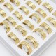 8 mm glitter ring med mønster. Unisex. Stål/guld
