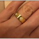 6 mm tyk ring med sten. Stål/guld