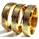 8 mm tyk jesus ring med kors. 2 farvet med stål/guld