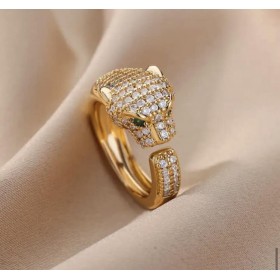 Panter ring, with one head and mores tones, goldfilled 18k gold. one size