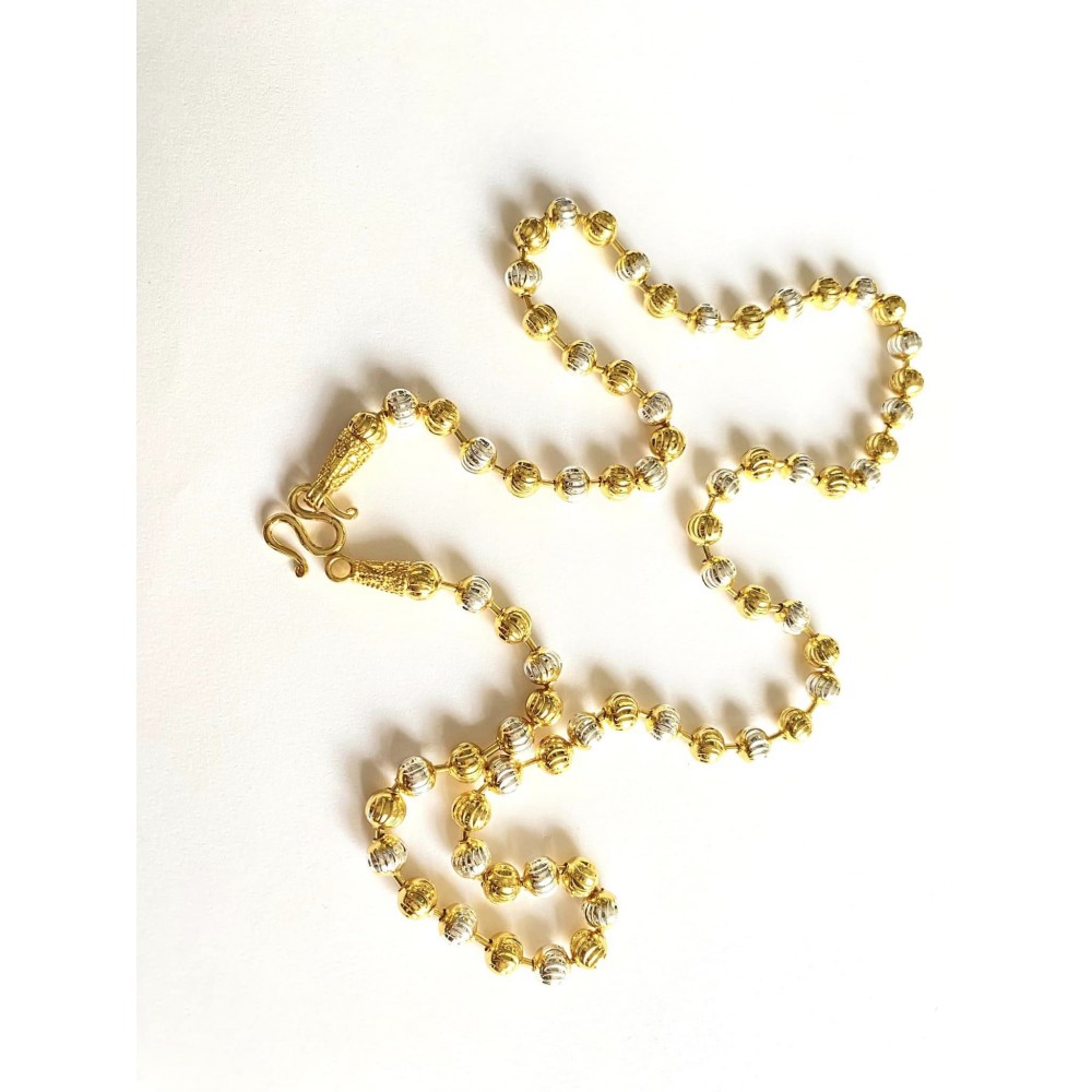 Goldfilled thai kæde kuglekæde, 6 mm kugler. Vælg længde