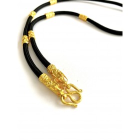 Sort thai kæde med Goldfilled tube. 60 cm