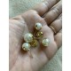 11 mm store lyserøde perle ørestikker. (sæt med 2 stk) Stål/guld