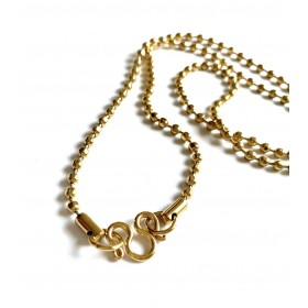 Thai chain, ball chain steel/gold 46 cm long. 3 mm thick