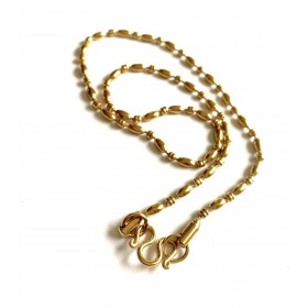 Thai chain, ball chain steel/gold 58 cm long. 3 mm thick