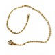 Thai chain, ball chain steel/gold 58 cm long. 3 mm thick