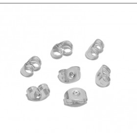 Small earring clasps. (2 pcs) Steel/silver