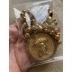 Stort (4,4 cm) medusa vedhæng, stål/14k guld.