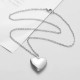 Sølv hjerte med lang kæde (stål)