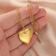 Gold heart including chain. Steel/gold