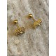 Cliff earrings with screw cap Steel/gold