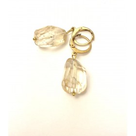 Medium size citrine earrings. Steel/gold