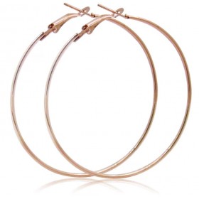 Large hoop earrings 60 mm. Steel/red gold