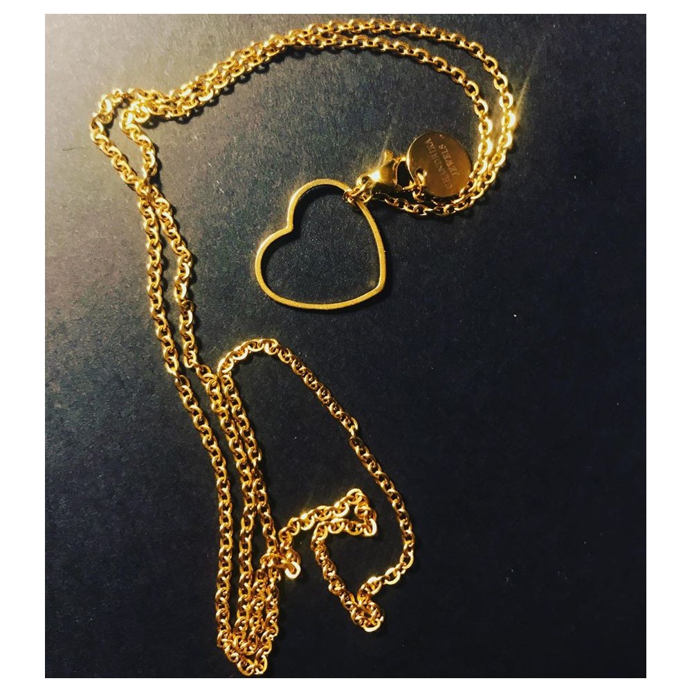 Heart including chain. Steel/gold (choose chain length)