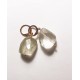 White large quartz earrings. Steel/gold