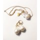 Baroque 2,5 cm perler. Sæt. store perler. Stål/guld